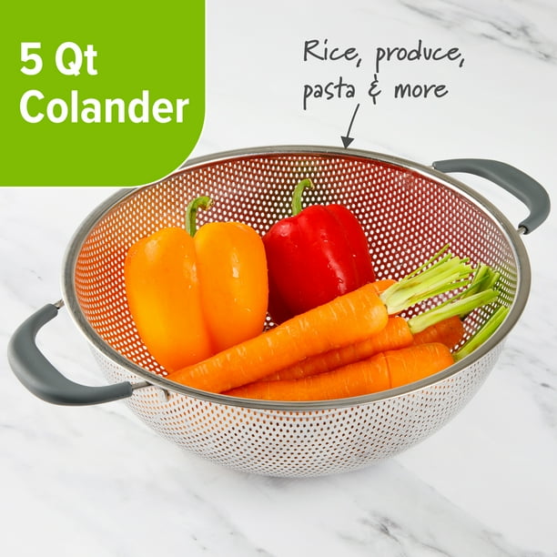 5-Quart Stainless Metal Colander by PrepSolutions