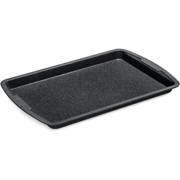 Bakken Swiss 3-Piece Cookie Sheet Set - Non-Stick, Stackable Baking Pans with Grey Deluxe Ceramic Coating – Dishwasher Secure for House Baking