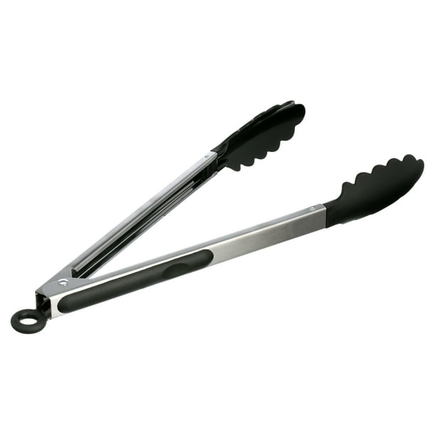 Dripless Tongs in Stainless Metal and Black by Mainstays