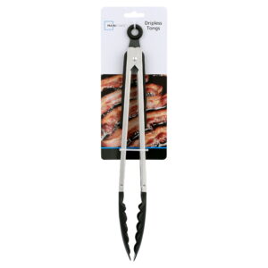 Dripless Tongs in Stainless Metal and Black by Mainstays