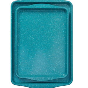 The Pioneer Girl Teal Speckled Nonstick Aluminum Cookie Sheet Set – Contains 13″ x 18″ and 11″ x 15″ Sizes